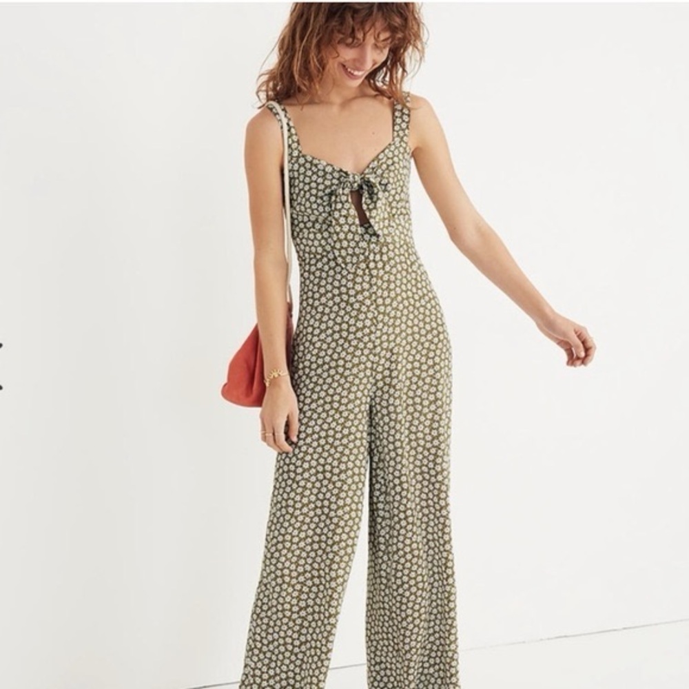 Madewell Floral Tie-Front Jumpsuit